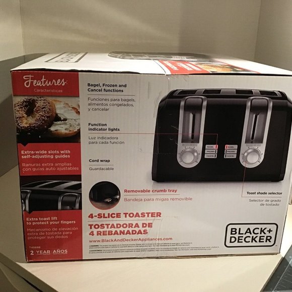 Black & Decker Kitchen New Black Decker 4 Wide Slots Toaster In Box